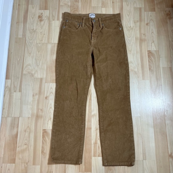 J.Crew Womens Brown Corduroy  High Waisted Straight Leg Pants Size 24P - Picture 1 of 7